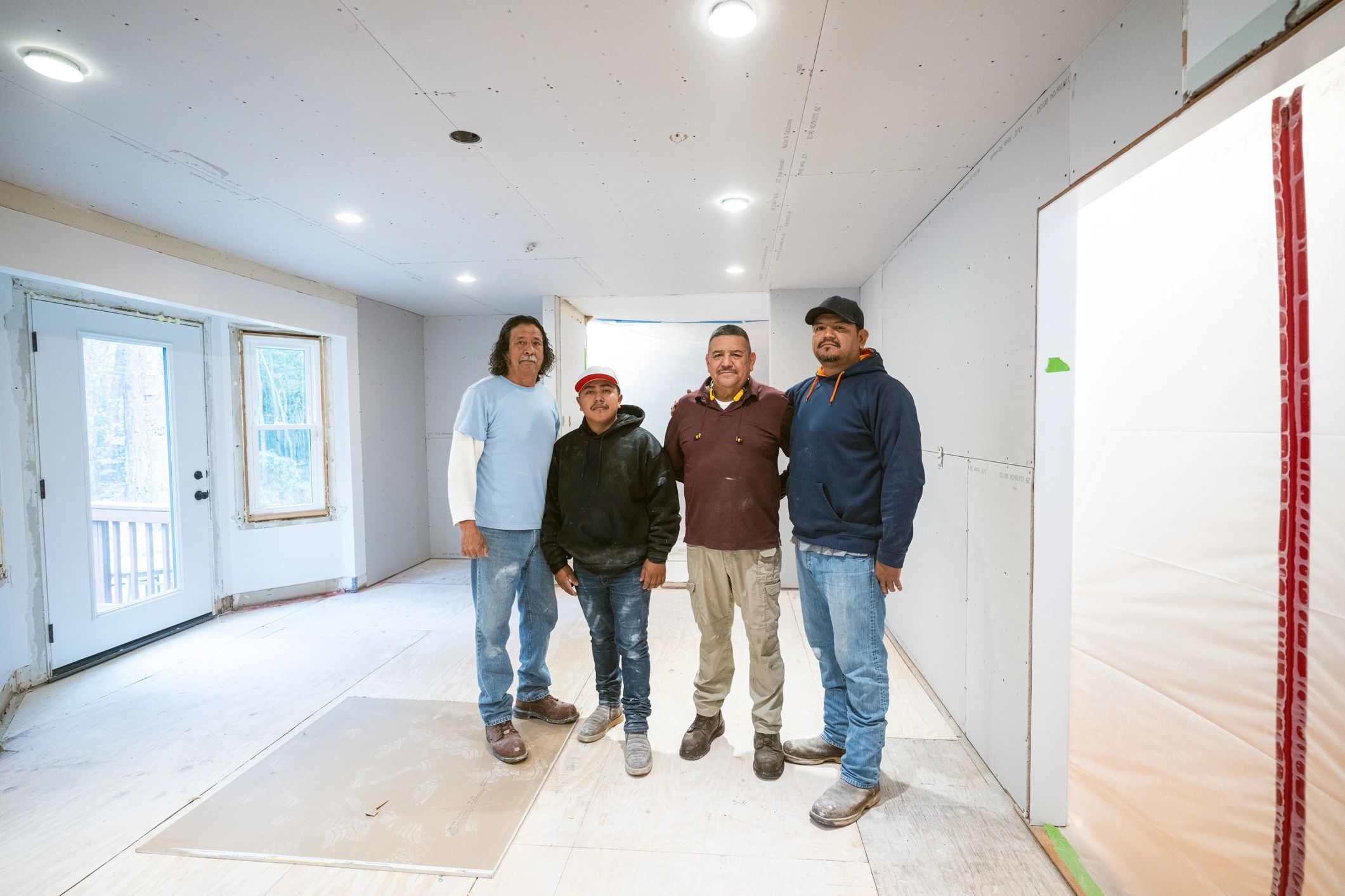 Construction crew portrait representing professional contractor customers